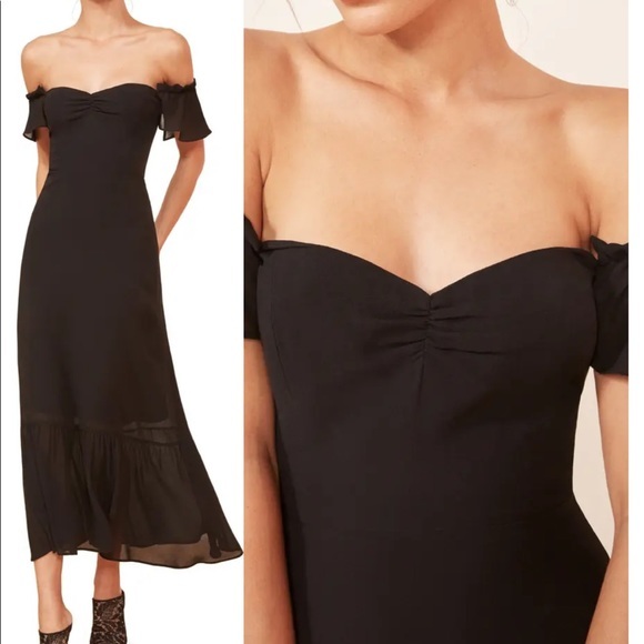 Reformation Butterfly Dress in Black *NEW* - Picture 2 of 5